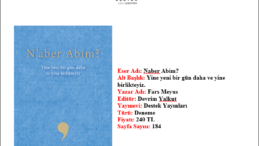 Hemşehrimiz Fars Meyus’tan Yeni Kitap: N’aber Abim?